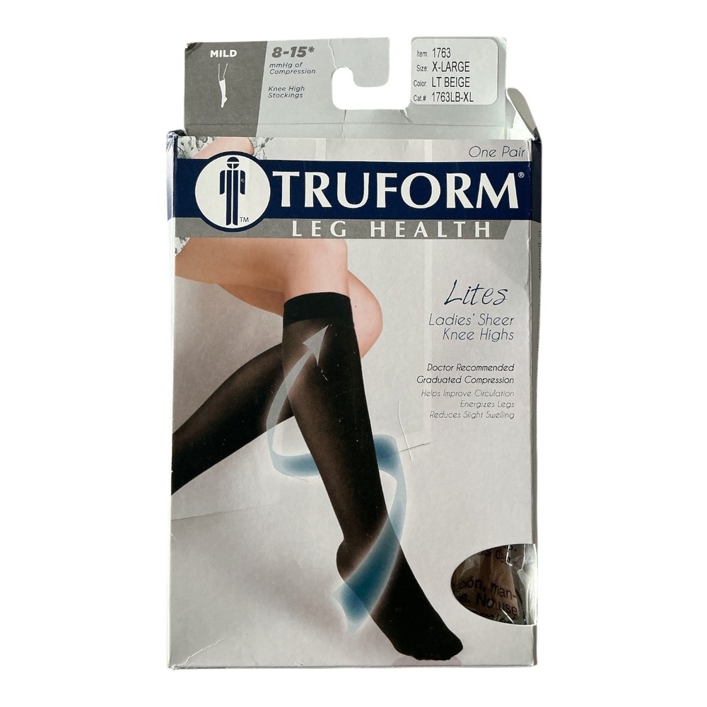 Truform‎ - Ladies Sheer Knee Highs (XL) - 8-15 mmHg Compression
